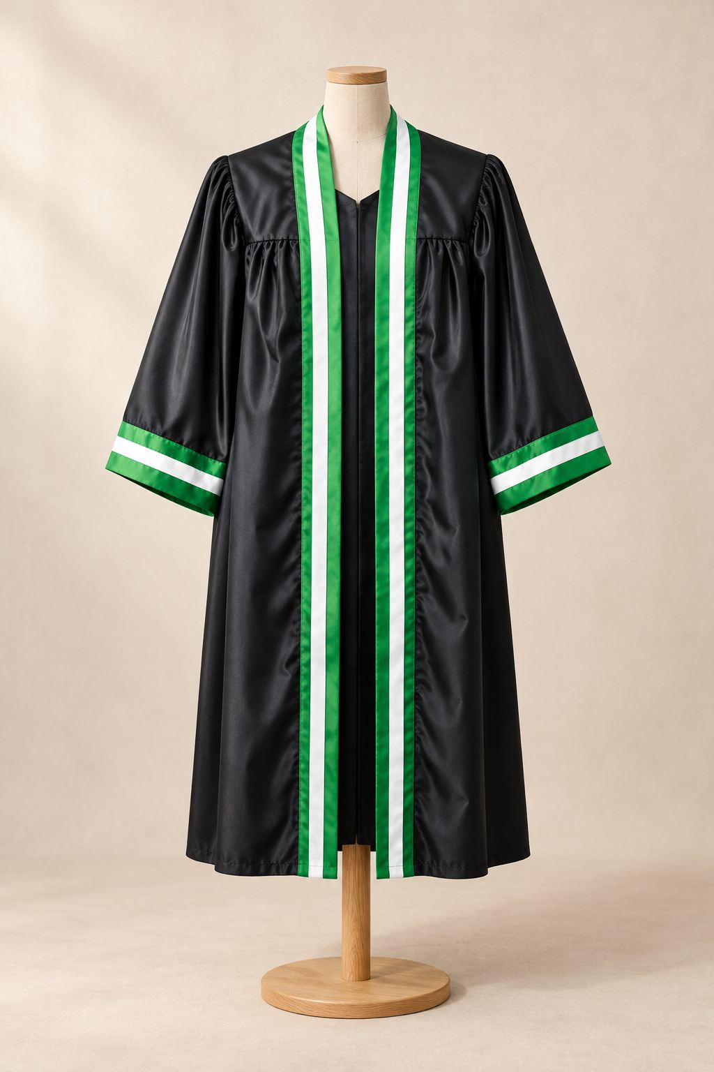 Black & Green Graduation Gown